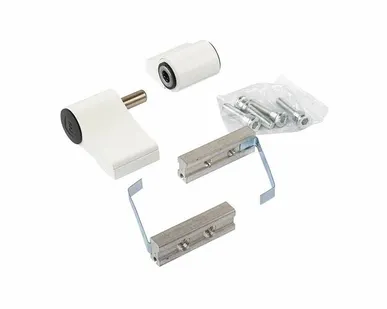 фото Петля двер. подшип. ELEMENTIS new, 2-х секционная, м/о 67, креп. на хол. профиль, белая RAL9016