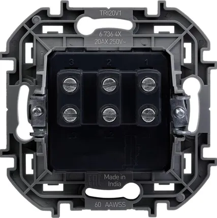 Фото №1 Механизм выключателя 3-кл. Inspiria 250В 10AX сл. кость Leg 673641