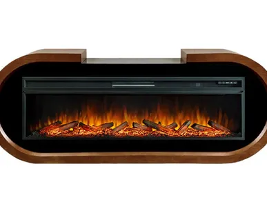 фото Каминокомплект Soho под Vision 60 орех с черным + Royal Flame Vision 60 LOG Led