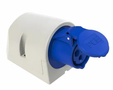 фото Розетка силовая 1-ф., 16А, 230В, IP44 (3-п, настенная...