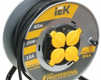 фото Удлинитель силовой 40 м, 4-х местн., катушка метал с ...