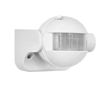 фото Датчик движения инфракрасный настенный 180* 12м 1100W белый IP44 IEK ДД-009