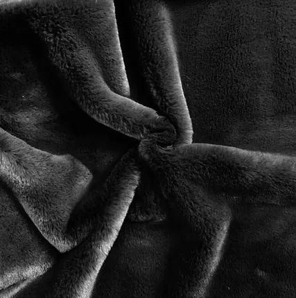 Фото №0 Искусственный мех под кролика 570 г/м2, ворс 17 мм, черный