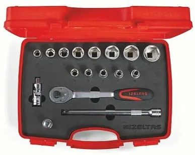 фото Набор торцевых головок 1/2" 6-гранный 10-32 мм 17предметIZELTAS, 1113002017, 13000000804