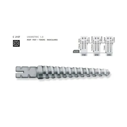 Фото №0 Штифты титан Юниметрик / UNIMETRIC 110S 25шт Maillefer C215TS0011000