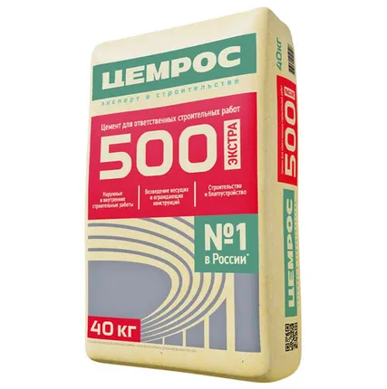 Фото №0 Цемент М500 Цемрос Экстра II/А-П 42,5Н 40 кг