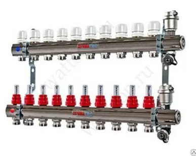 фото Коллекторная группа в сборе VALTEC Коллекторная группа со встр. расх. в сбо