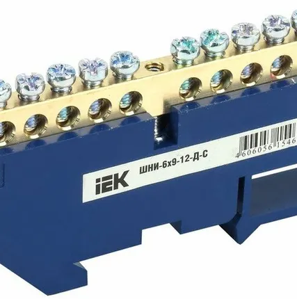 Фото №0 Шина IEK Шина N "ноль" ШНИ-6х9-12-Д-С (YNN10-69-12D-K07)