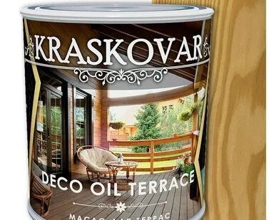 фото Масло для террас Kraskovar Deco Oil Terrace бесцветное 0,75 л