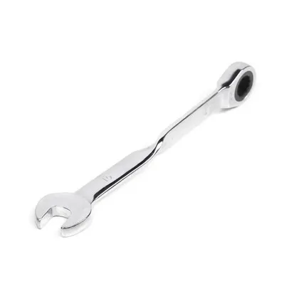 Фото №0 Ключ комбинированный трещоточный удлиненный 10х10 мм с изог/рук. хром HORTZ