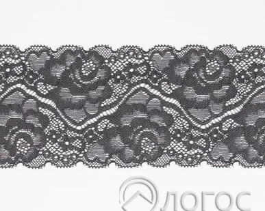 фото Кружево стрейч гипюр 6322 90 мм, т.серый