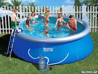 Фото №0 Бассейн Bestway круглый надувной 305х76 см, артикул 57109/57191