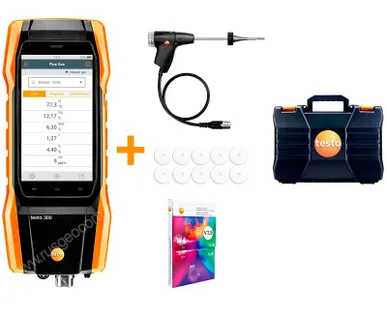 фото Комплект Testo 300 Longlife - анализатор дымовых газов (O2, СО с H2-компенсацией до 8 000 ppm, NO)