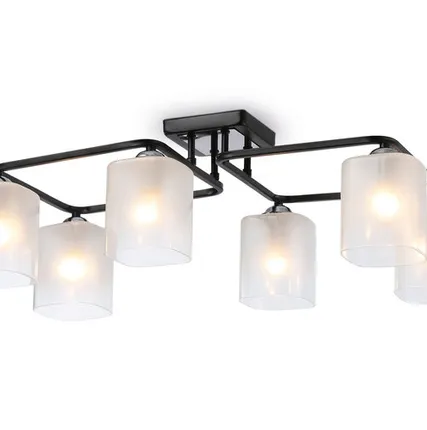 Фото №0 Светильник потолочный AMBRELLA LIGHT TR303224/6 BK/CH/FR черный/хром/белый матовый E27 6х60Вт