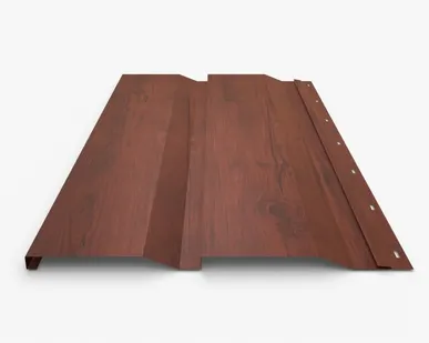 фото Сайдинг Металлический сайдинг «Корабельная доска» покрытие античный дуб Россия, 0.45-0.5 мм