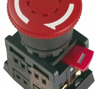 фото Кнопка АЕ-22 "Грибок" c фиксацией красный d22мм неон...