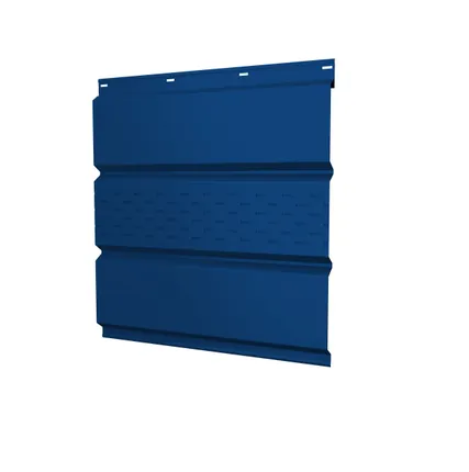 Фото №0 Софит металлический центральная перфорация 0,45 РЕ с пленкой RAL 5005 сигнальный синий