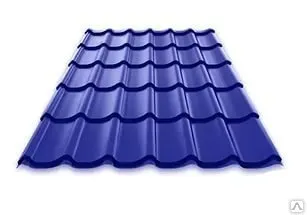 фото Металлочерепица Супермонтеррей (5002) Ультрамарин 0,5мм!!! (некондиция)