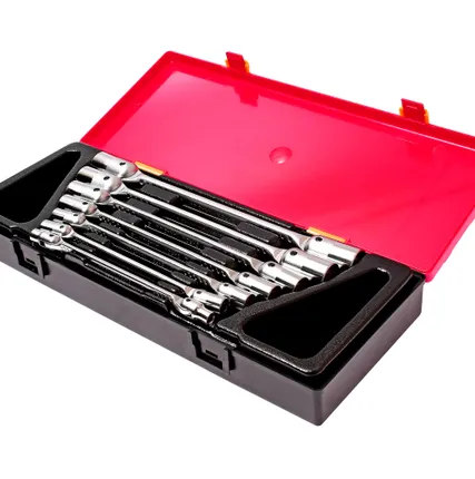 Фото №0 Набор ключей торцевых 6-19мм шарнирных 7 предметов в кейсе JTC