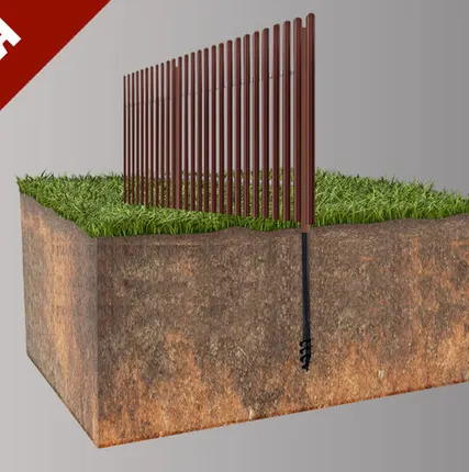 Фото №0 Забор из евроштакетника Finfold П-образный на винтовых сваях "Шурупы"