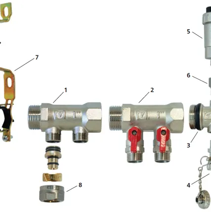 Фото №0 Коллектор внутр.рез. 4 вых. х1"х1/2" ник. (VTc.550.N.0604)