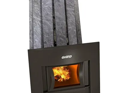 фото Печь для бани Grill D Cometa Vega 180 Stone Серпентинит window (панорамная дверца)