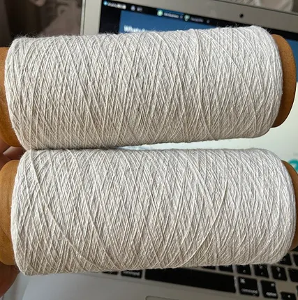 Фото №0 ne6s сырая белая смесовая пряжа для перчаток