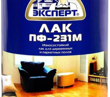 фото Лак ЭКСПЕРТ Лак для отделки паркета ЭКСПЕРТ ПФ-231М 0,8 кг глянцевый