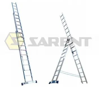 фото Лестница-стремянка трехсекционная АЛЮМЕТ 6315 3*15 м