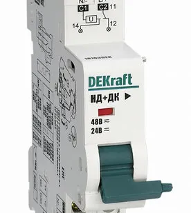 фото Расцепитель независимый 24-48B AC/DC c доп. контактом для автомат. выкл. ВА-101/ВА-103 18103DEK DEKraft
