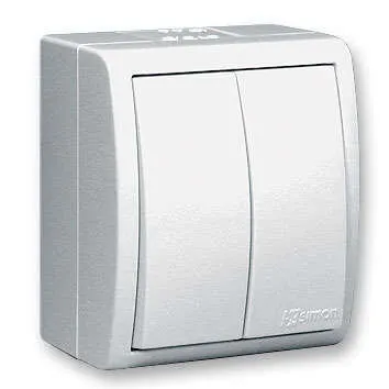 Фото №0 Выключатель 2-кл. ОП Simon 15 Aqua 10А IP54 винт. зажим бел. Simon 1594398-030