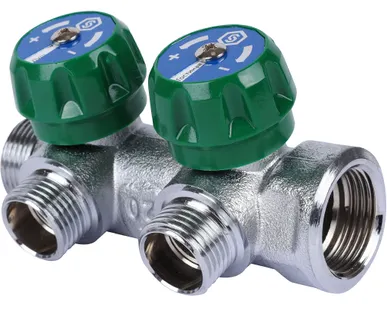 фото Коллектор регулирующий 3/4", 2 отвода 1/2" STOUT