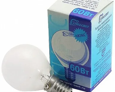 фото Лампа накаливания 'шар' матовая 60Вт Е14 Спец Свет