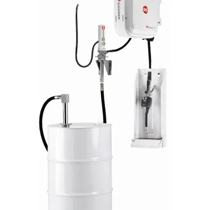 Фото №0 Настенный комплект для раздачи масла с насосом PM 2, катушкой, счетчиком и каплеул. для бочек 205 л