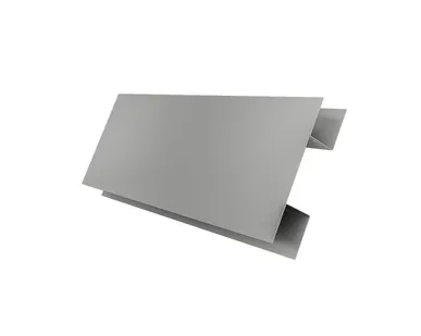 фото Планка H-образная Экобрус Grand Line 0,45 PE с пленкой RAL 9006 бело-алюминиевый