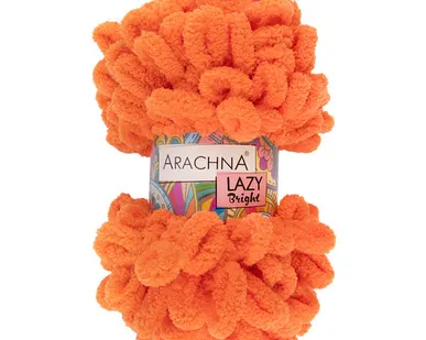 фото Пряжа ARACHNA "LAZY BRIGHT" 100% микрополиэстер 100 г 8.5 м №02 оранжевый неон