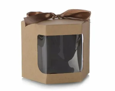 фото Коробка подарочная складная 10х10х10 см / QR100 / уп 12 / 600/ (коричневый)