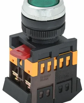 Фото №0 Кнопка АBLFS-22 зелёный d22мм неон/230В 1з 1р BBT30-...