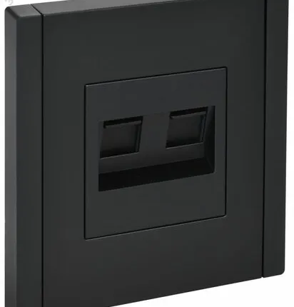Фото №0 FORTE&PIANO Розетка компьютерная двойная RJ45 кат.5E FP133 черный IEK