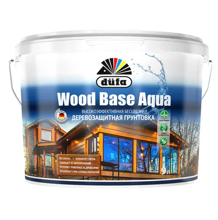 Фото №0 Dufa Wood Base AQUA / Дюфа Вуд Бейс АКВА Грунт с биоцидом для дерева и OSB смолоблокирующий