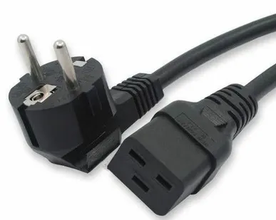 фото Кабель питания PWC-IEC19-SHM-1.8-BK (Schuko+C19) (3х1.5) 16А угловая вилка 1.8м Hyperline 43798
