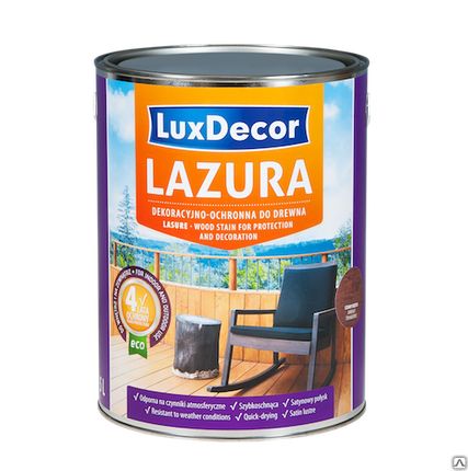Фото №0 Пропитка для древесины Luxdecor Лазурь 5 л