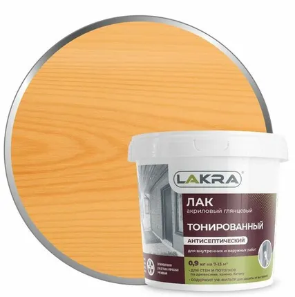 Фото №0 Лак в/д тонированный Орегон 0,9кг Л-С