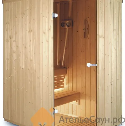 Фото №0 Сауна Harvia Variant S1215L (угловая левая, 1150х1505 мм, без печи, интерьер Formula из ели)