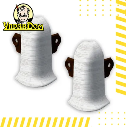 Фото №0 Плинтус Lexida Соединитель Лексида Угловой нар. с держателем 362 Акация белая