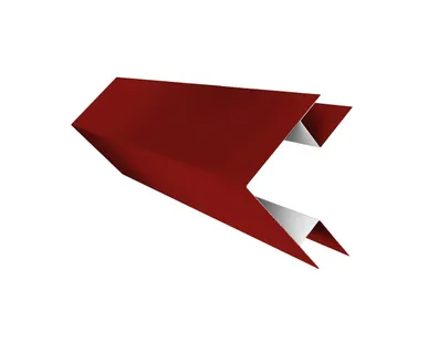 фото Планка угла внешнего сложного Экобрус 0,5 Satin с пленкой RAL 3011 коричнево-красный