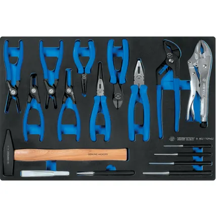 Фото №8 Набор съемников стопорных колец, молоток, выколотки, ложемент, 17 предметов KING TONY 9-90217GRV02