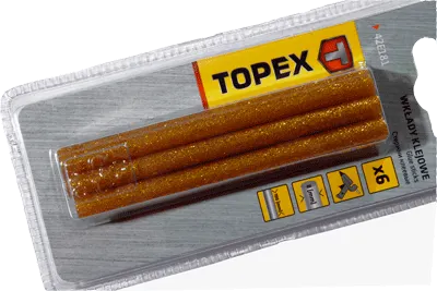 Фото №0 Стержни TOPEX клеевые, 8 х 100мм, золотые, 6шт