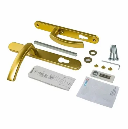 Фото №0 Гарнитур нажимной подпружиненный HOPPE Liege со сплошной накладкой (30/67-72), Золото F3