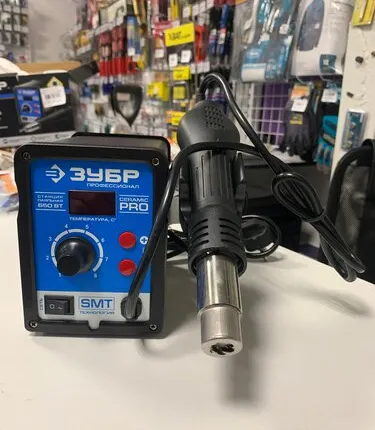 Фото №0 Паяльная станция термовоздушная Зубр, цифровая, 100-500 C, 650 Вт